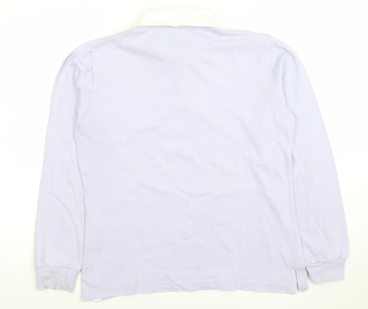 Front Row Womens Lilac Long Sleeve Henley Sweatshirt Medium 100% Cotton