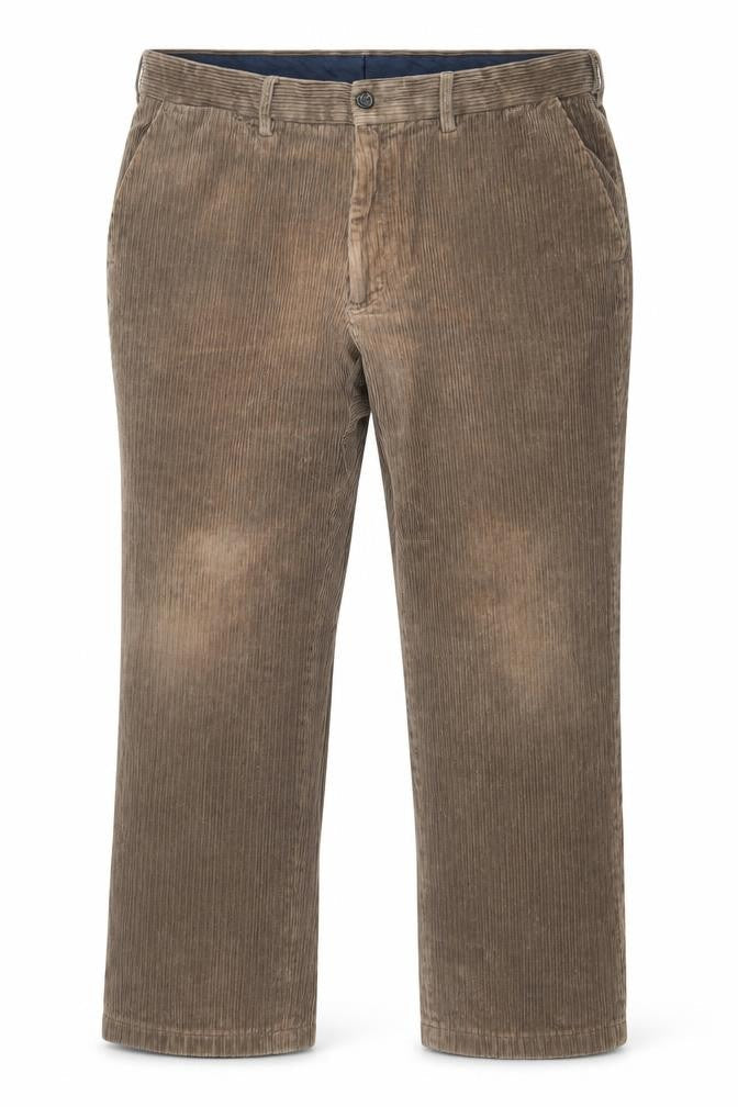 Marks & Spencer Men's Brown Corduroy Regular Fit Trousers 38W 33L