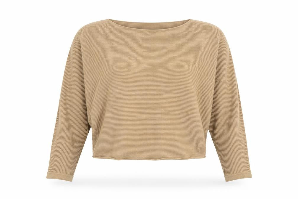 Abercrombie & Fitch Women's Beige Ribbed Pullover Jumper XS