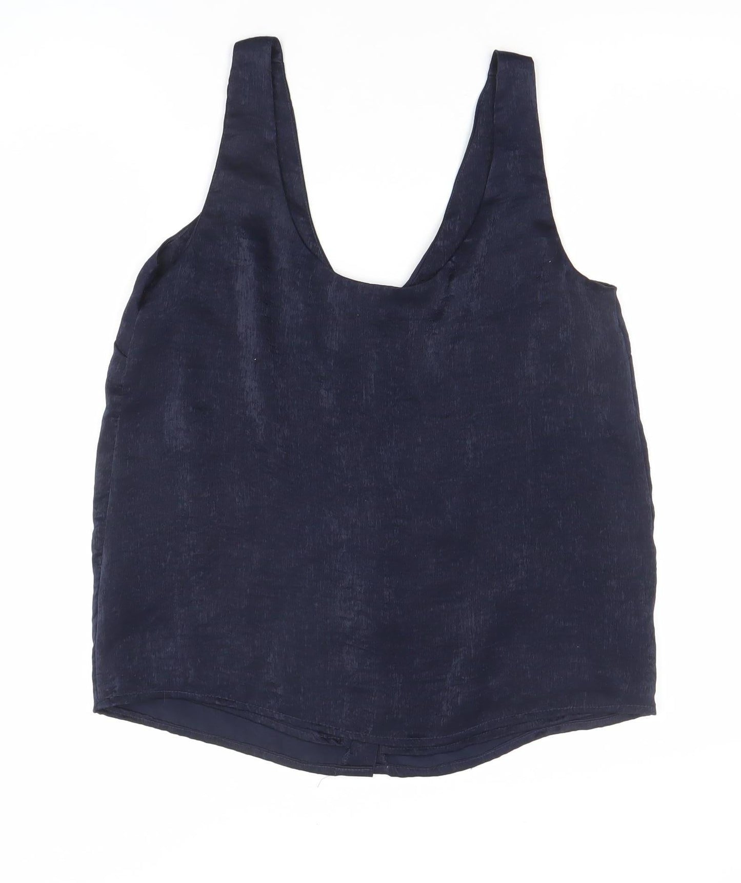 Gallery Women’s Blue Linen V-Neck Button Camisole Blouse Size S
