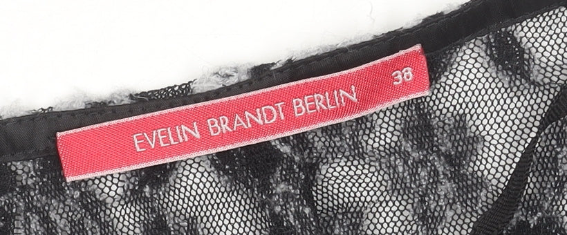 Evelin Brandt Berlin Women’s Grey Lace Open-Knit Long Cardigan Size 12