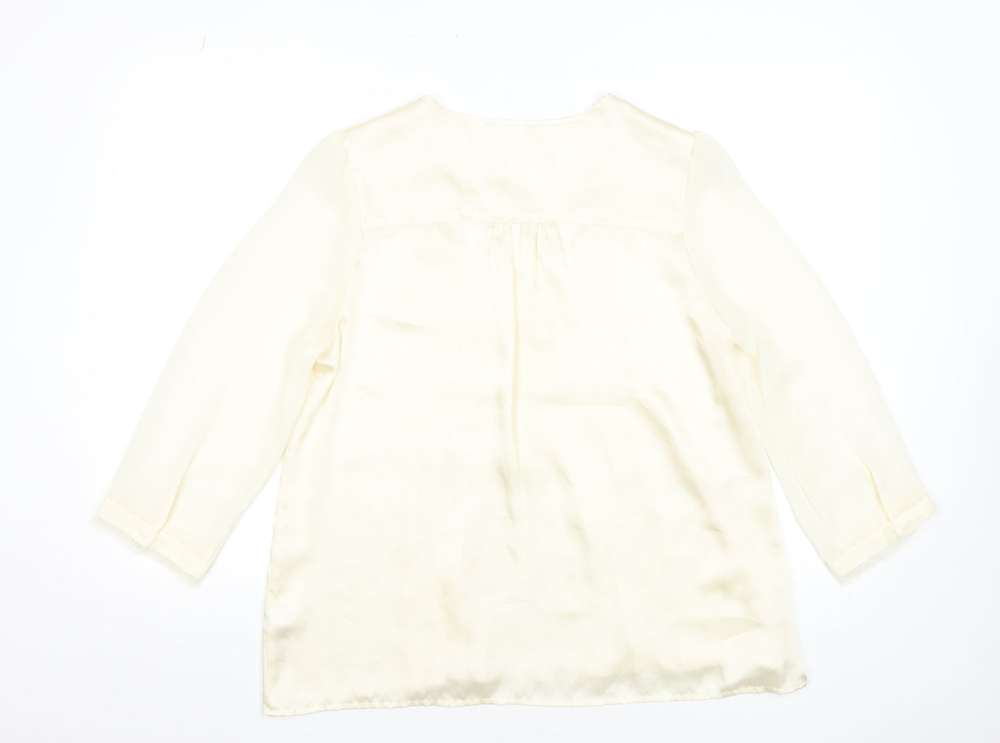 Savida Women's Ivory Embroidered Tunic Blouse Size 16