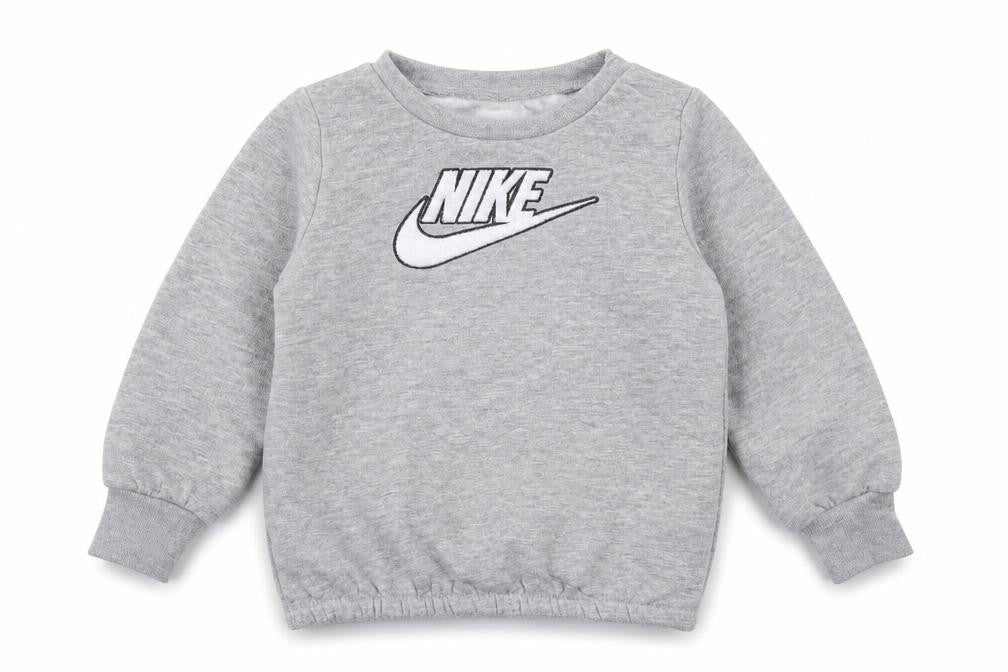 Nike Boys Grey Pullover Sweatshirt 2 Years Logo Crew Neck Fleece