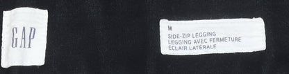 Gap Women Black Side Zip Leggings Medium Cotton Blend Stretch