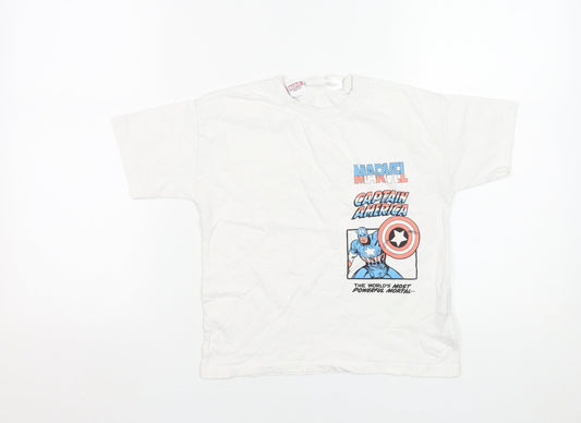 Zara Boys White Marvel Captain America Graphic T-Shirt 6 Years