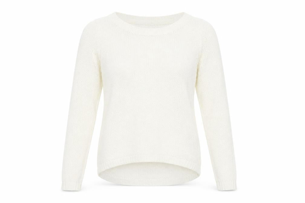 ONLY Women’s Ivory Knit Crew Neck Pullover Jumper Size S