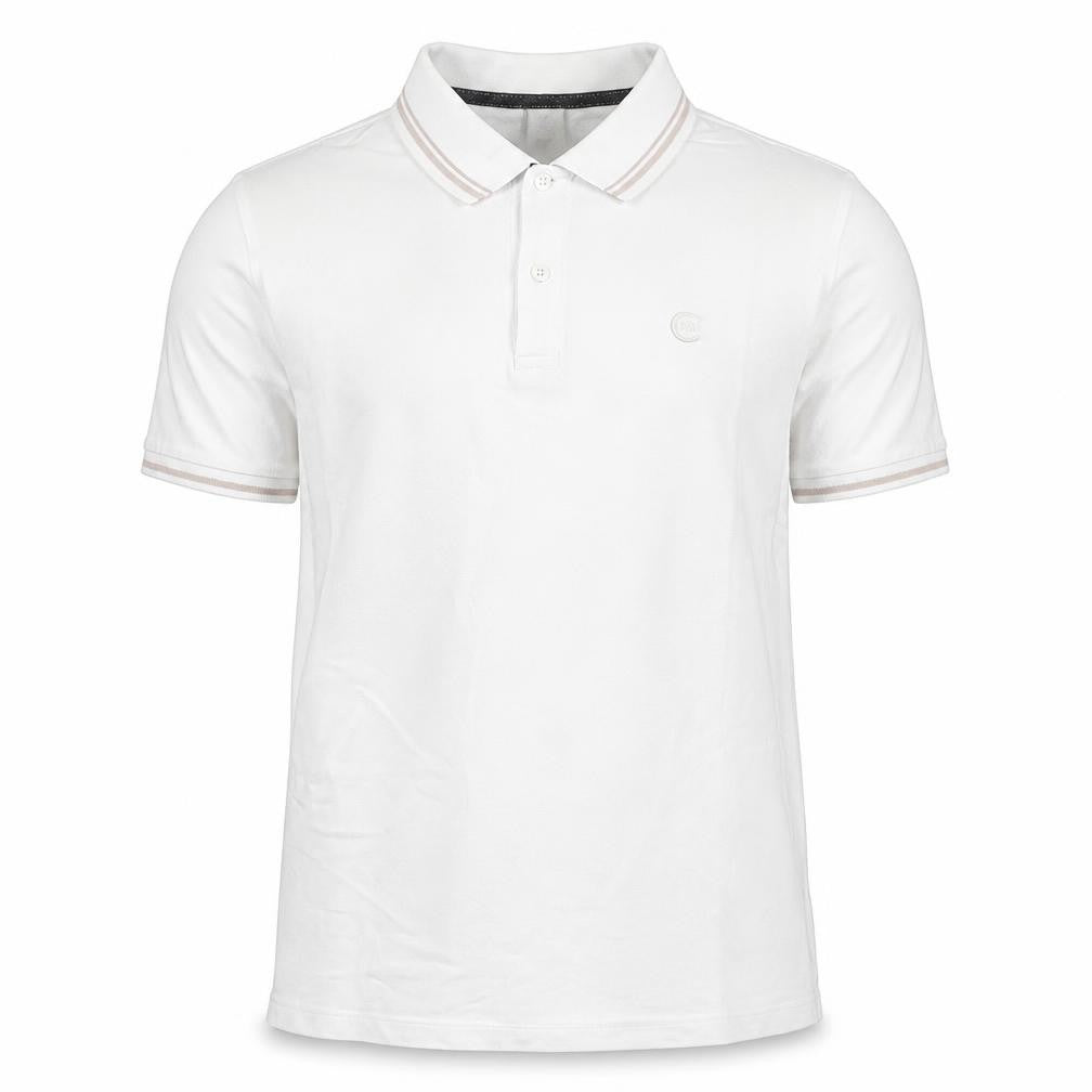 Cerruti 1881 Men's White Polo Shirt Size L Classic Fit Short Sleeve