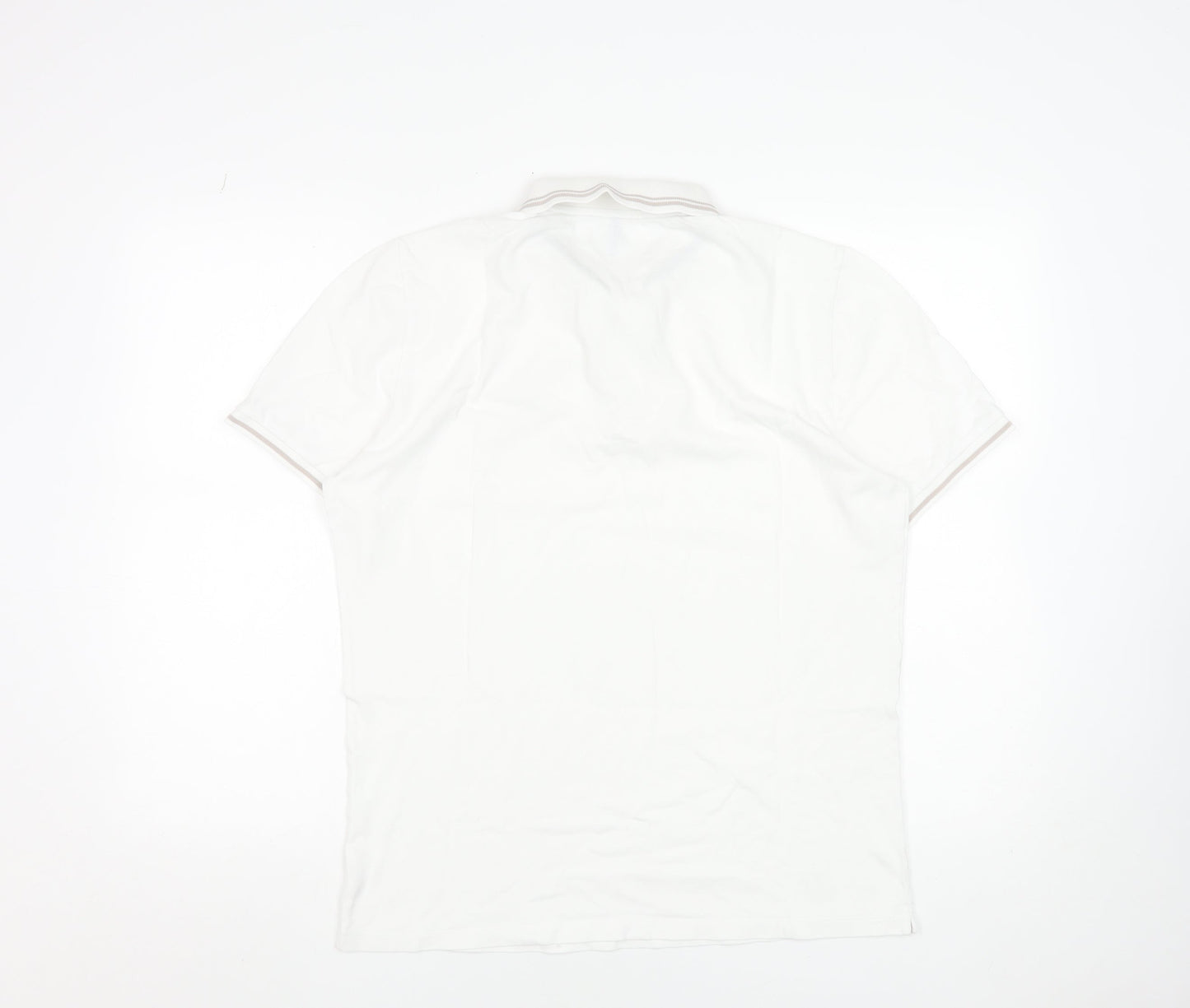 Cerruti 1881 Men's White Polo Shirt Size L Classic Fit Short Sleeve