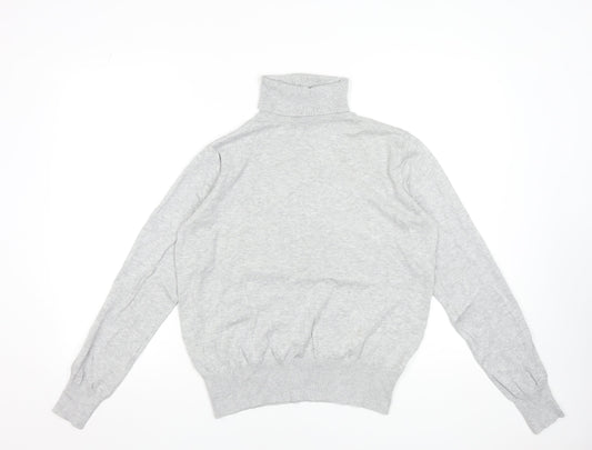 H&M Womens Grey Roll Neck Long Sleeve Pullover Jumper Size 12
