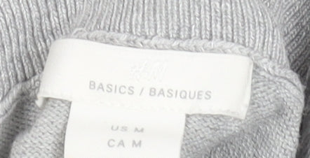 H&M Womens Grey Roll Neck Long Sleeve Pullover Jumper Size 12
