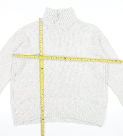 Back view of Dunnes Women's Grey Roll Neck jumper, size 12