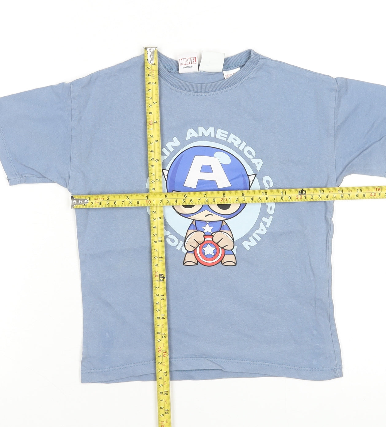 Zara Boys Blue Captain America Marvel T-Shirt 5 Years Short Sleeve Cotton