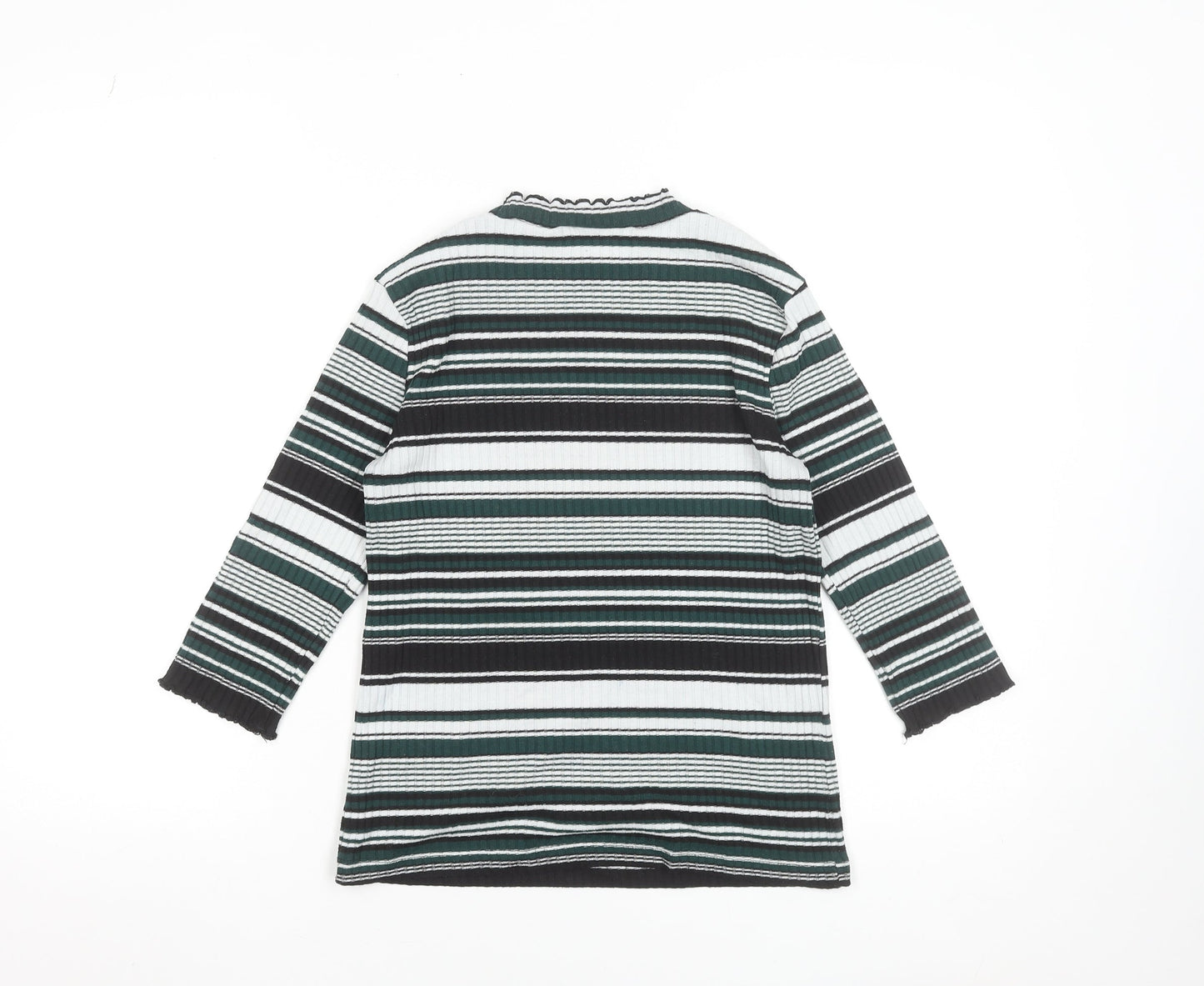 ONLY Women's Multicoloured Striped Knit Jumper M High Neck