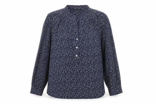 Marks and Spencer Women's Blue Polka Dot Long Sleeve Blouse Size 12