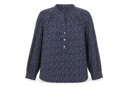 Marks & Spencer Women's Blue Polka Dot Long Sleeve Blouse Size 12