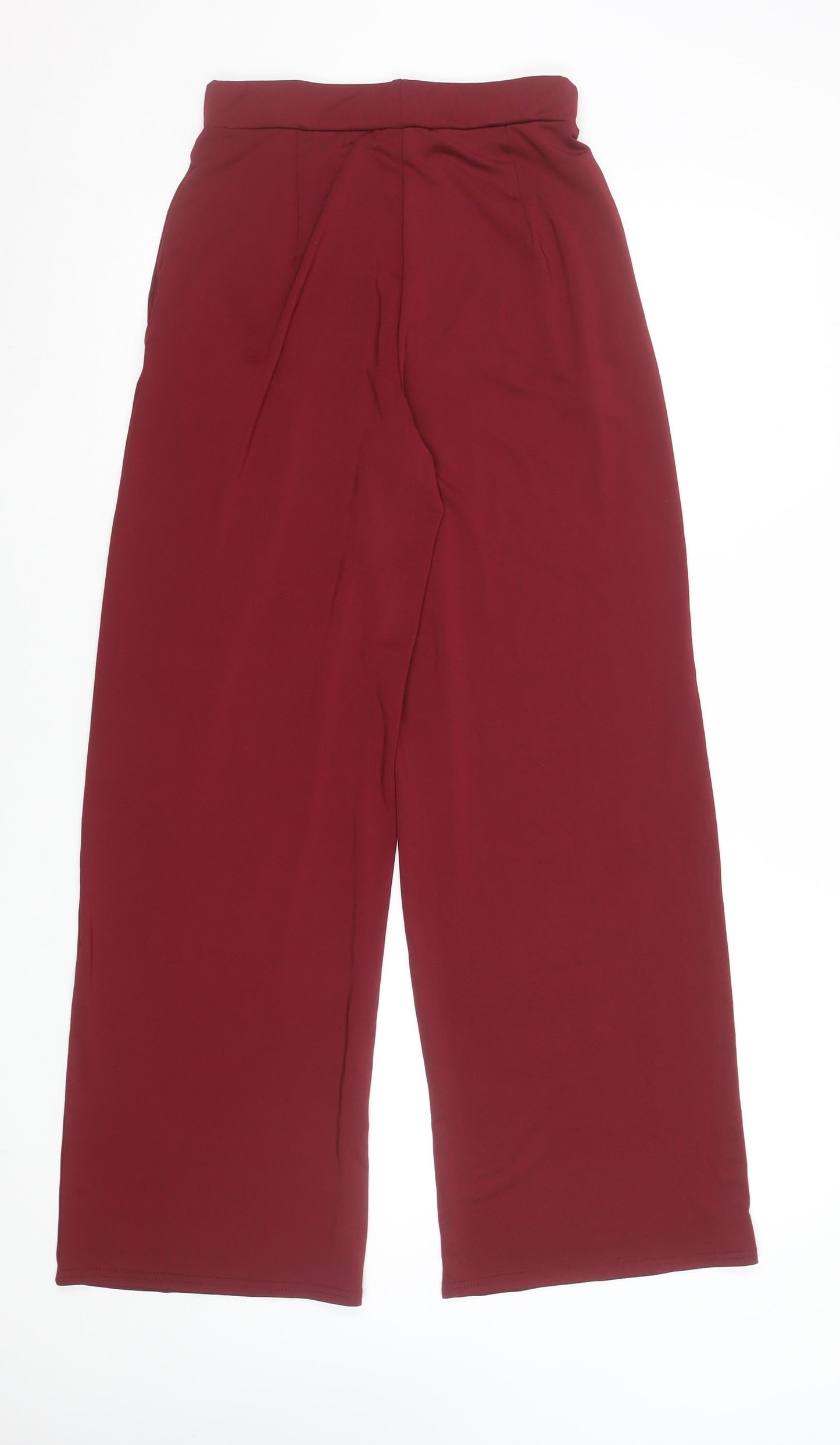 Drôle de Copine Women’s Red Wide-Leg Trousers S Elastic Waist Stretch