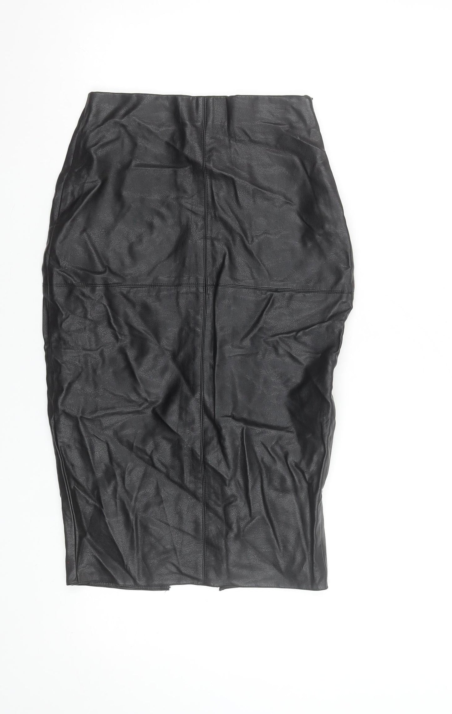 River Island Womens Black Faux Leather Pencil Skirt Size 6