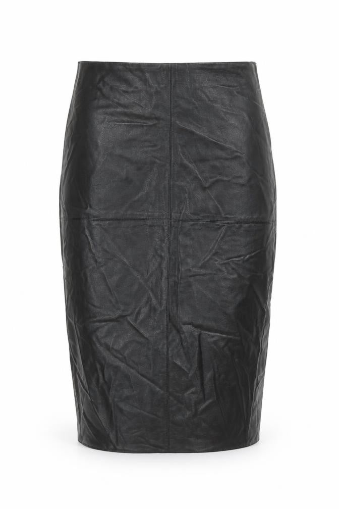 River Island Womens Black Faux Leather Pencil Skirt Size 6