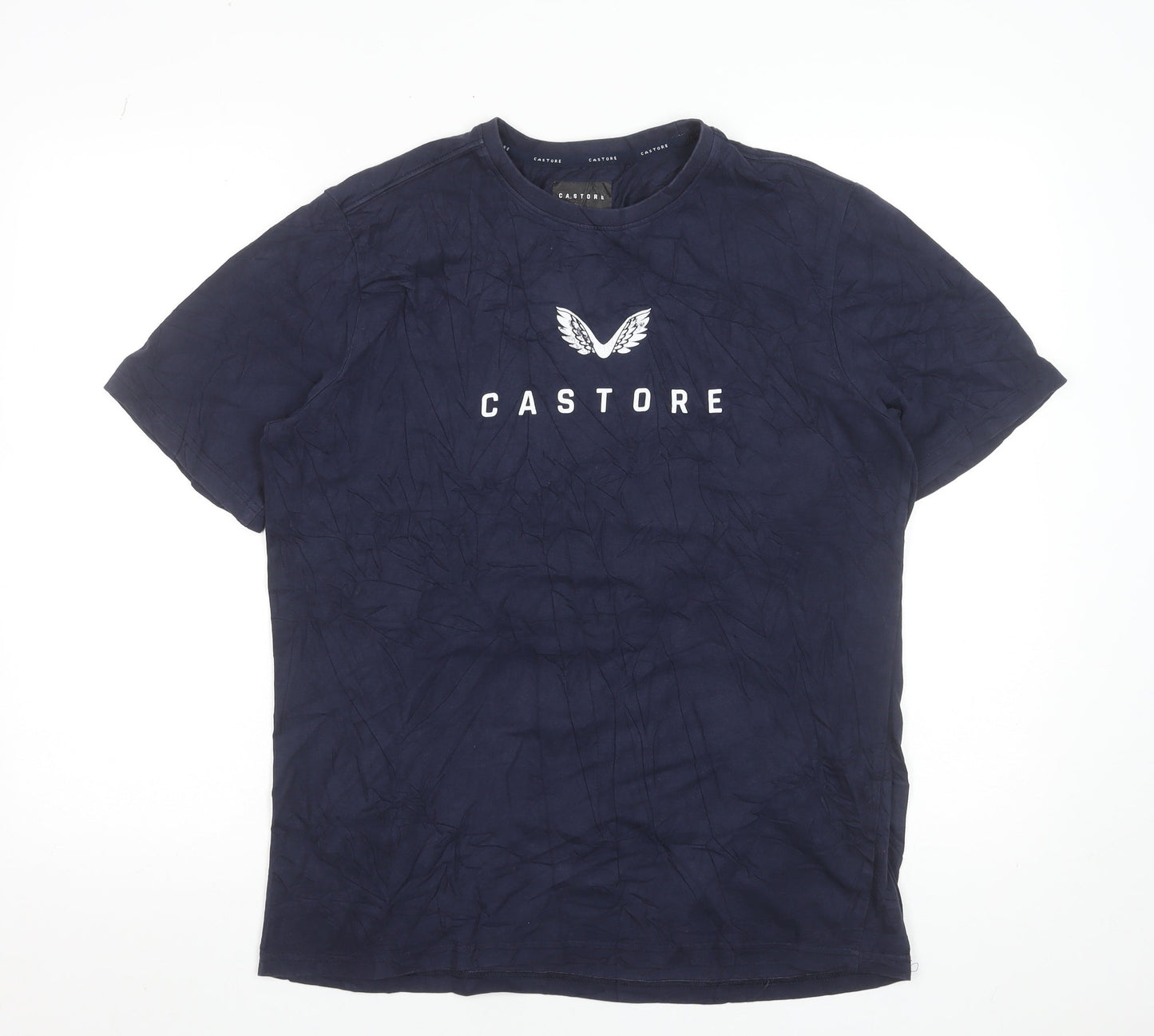 Castore Men's Blue Medium Crew Neck Stretch Performance T-Shirt