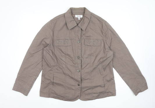 Oscar B. Women's Brown Cotton Stretch Jacket Size 20 Casual