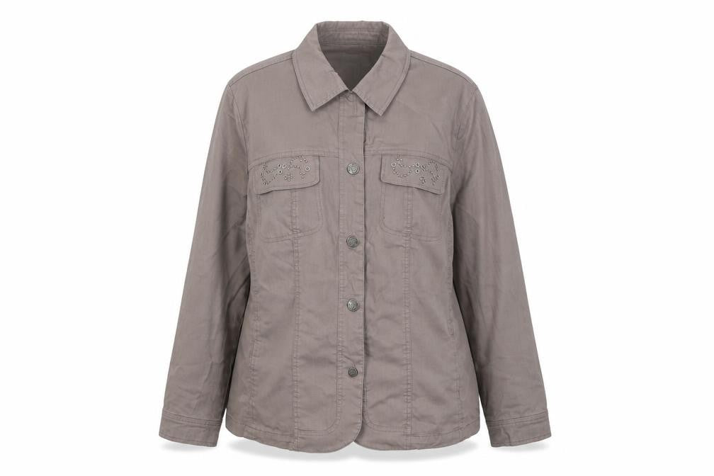 Oscar B. Women's Brown Cotton Stretch Jacket Size 20 Casual