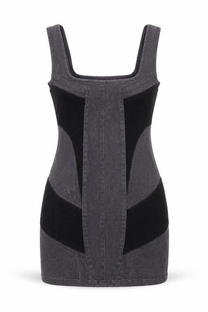 PRETTYLITTLETHING Women’s Grey Bodycon Mini Dress UK 6 Sleeveless Zip Back