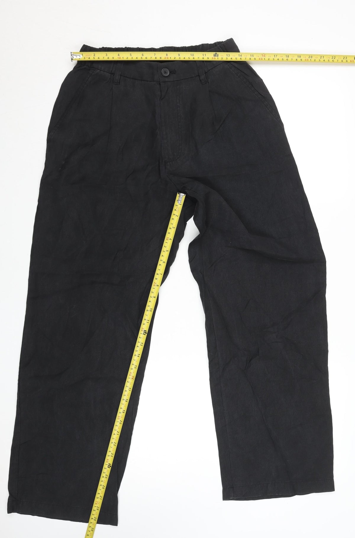 Zara Women Black Size S Cropped Wide-Leg Trousers