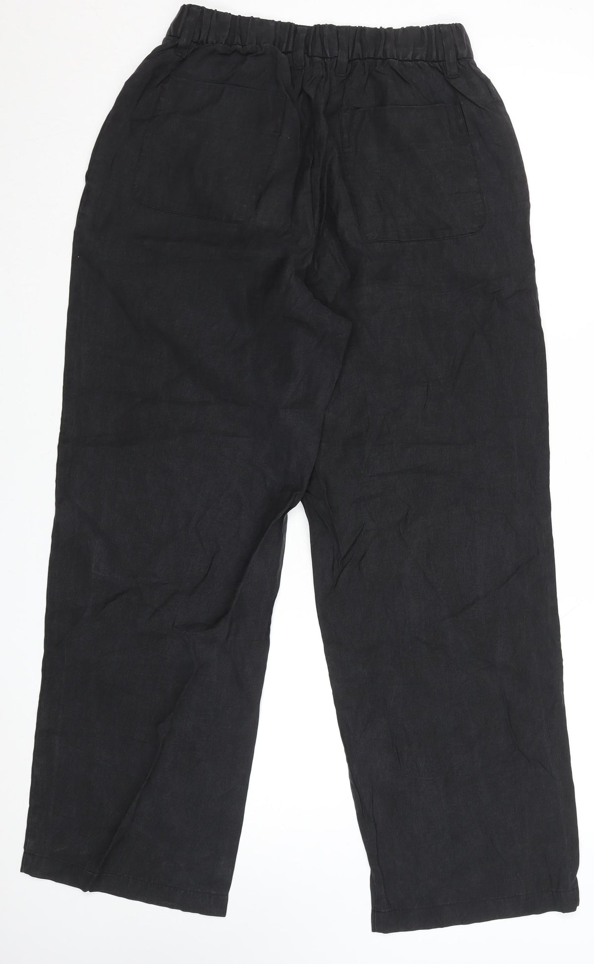 Zara Women Black Size S Cropped Wide-Leg Trousers