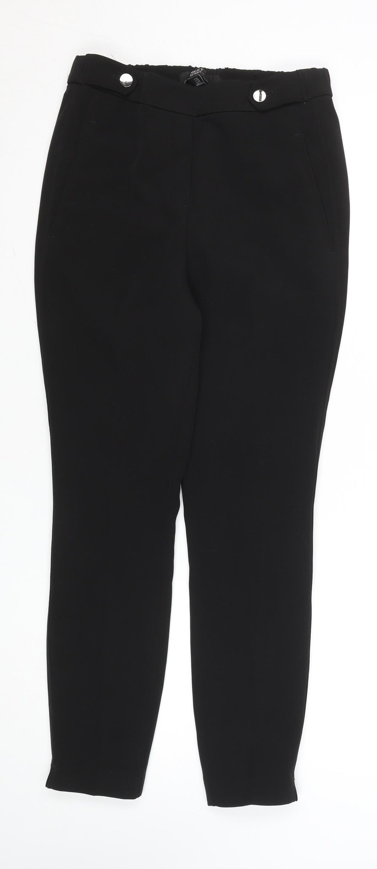 Next Women Black Slim Fit Stretch Trousers Size 8R Workwear Style