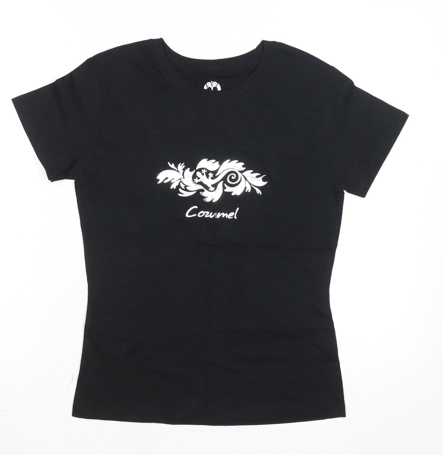 Tropical Relax Womens Black Cotton Cozumel T-Shirt M Short Sleeve