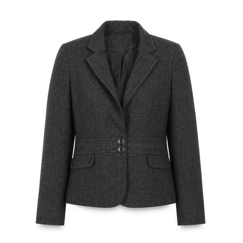 F&F Women Brown Size 12 Tailored Two-Button Suit Jacket