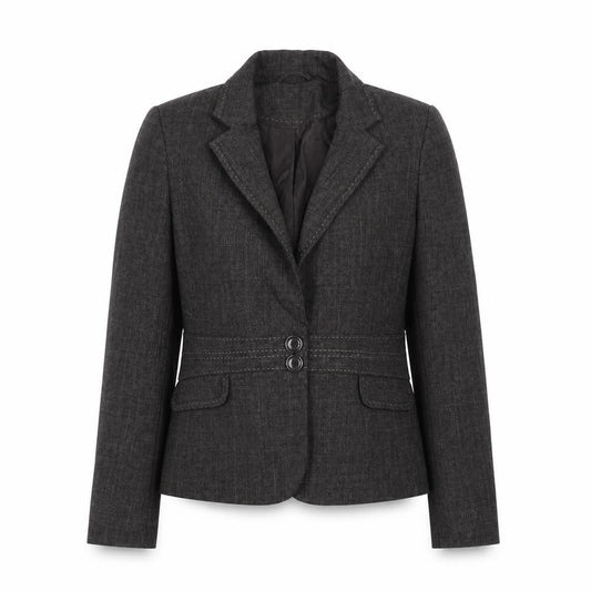 F&F Women Brown Size 12 Tailored Two-Button Suit Jacket