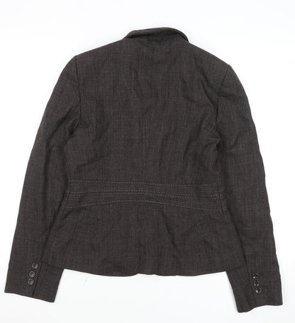 F&F Women Brown Size 12 Tailored Two-Button Suit Jacket