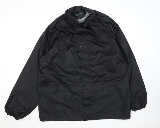 Footpath Men's Black Waterproof Windbreaker Jacket Size M Outdoor PVC