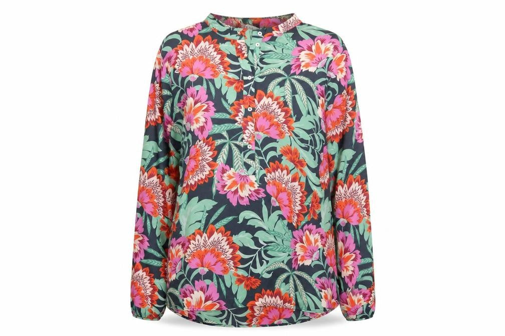 Gallery Women’s Multicoloured Floral Long Sleeve Tunic Blouse UK 12