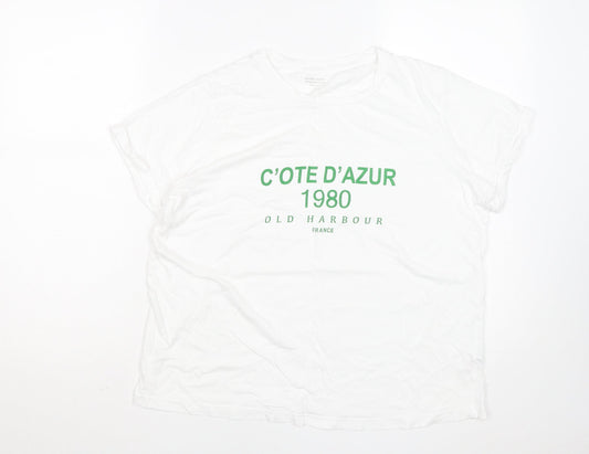 Dunnes Stores Men's White L Graphic Cote D'Azur 1980 T-Shirt
