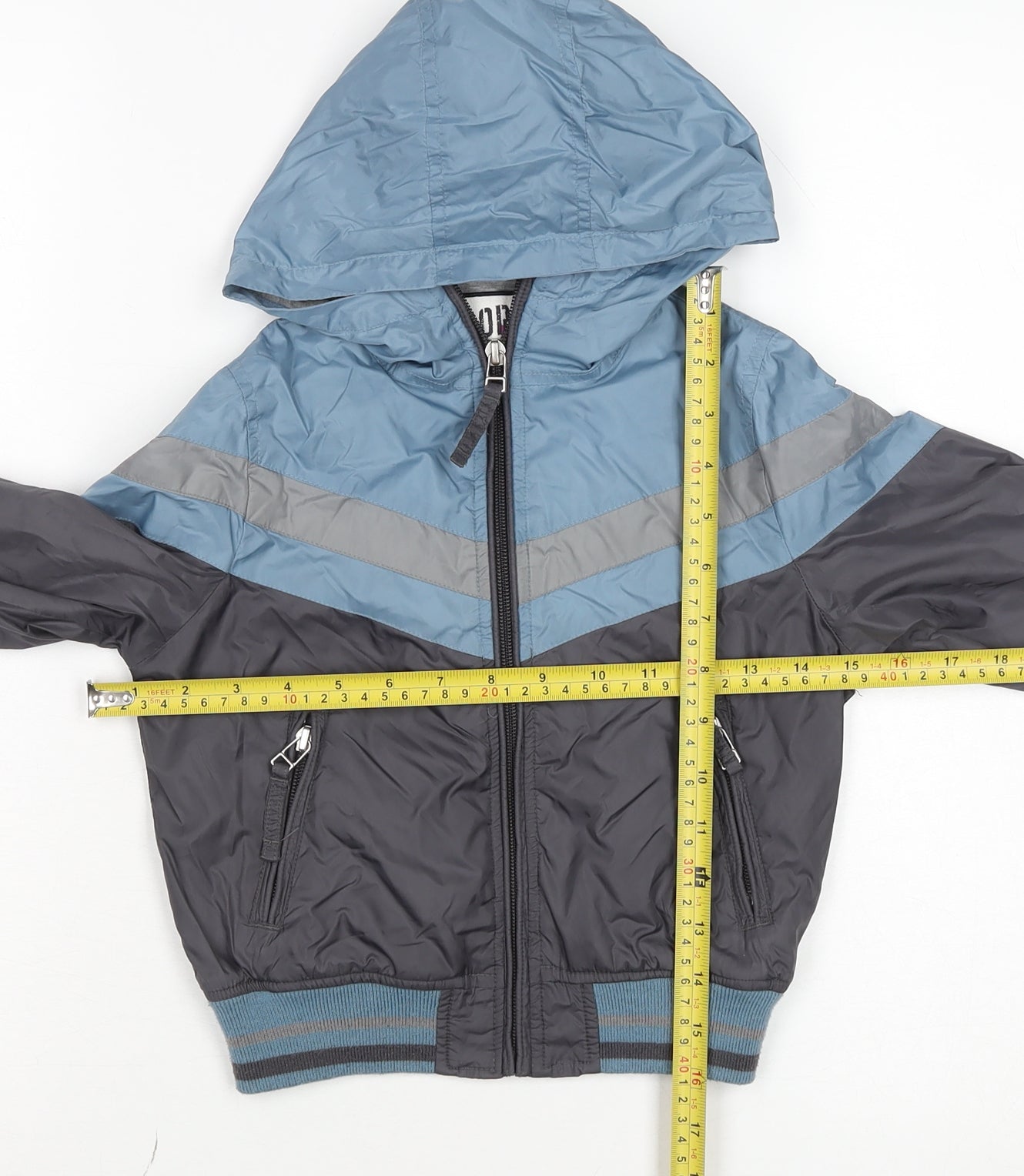 Sports Glory Boys Blue Hooded Windbreaker Jacket 3 Years Nylon Zip Lined