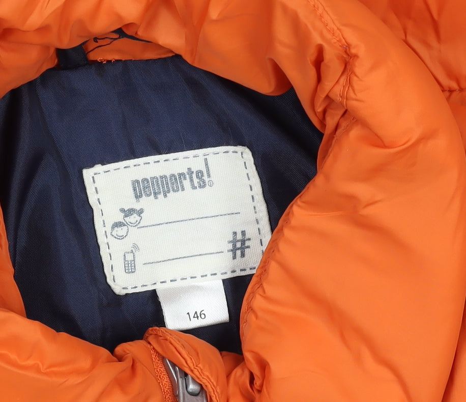 Pepperts Boys Orange Puffer Jacket 11 Years Lightweight Winter Coat