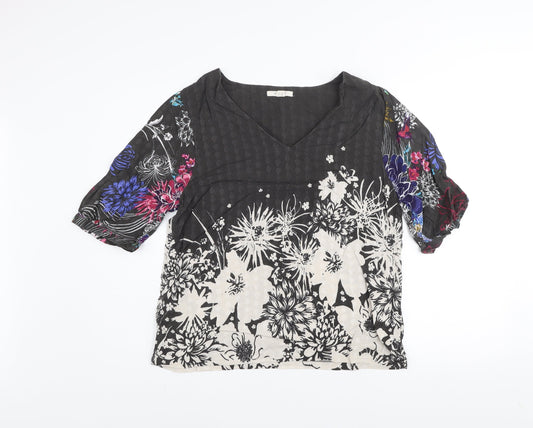 White Stuff Women's Multicoloured Floral Viscose Tunic Blouse UK 12