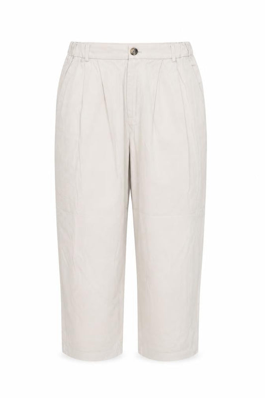 Zara Women’s Beige Cropped Lyocell Tapered Pleated Trousers Size S