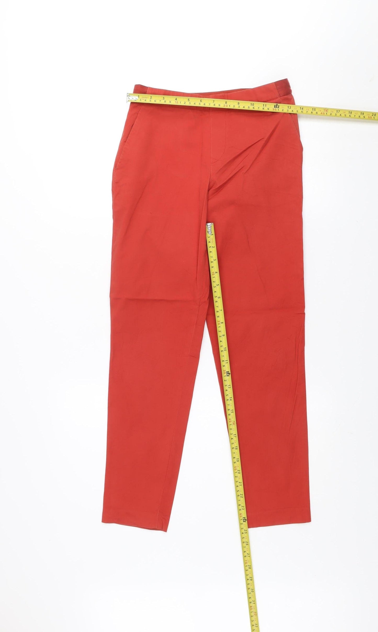Uniqlo Women’s Red XS Chino Trousers Cotton Blend Slim Fit
