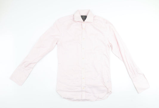 Marks and Spencer Men's Pink Striped Tailored Fit Non-Iron Dress Shirt 14.5in