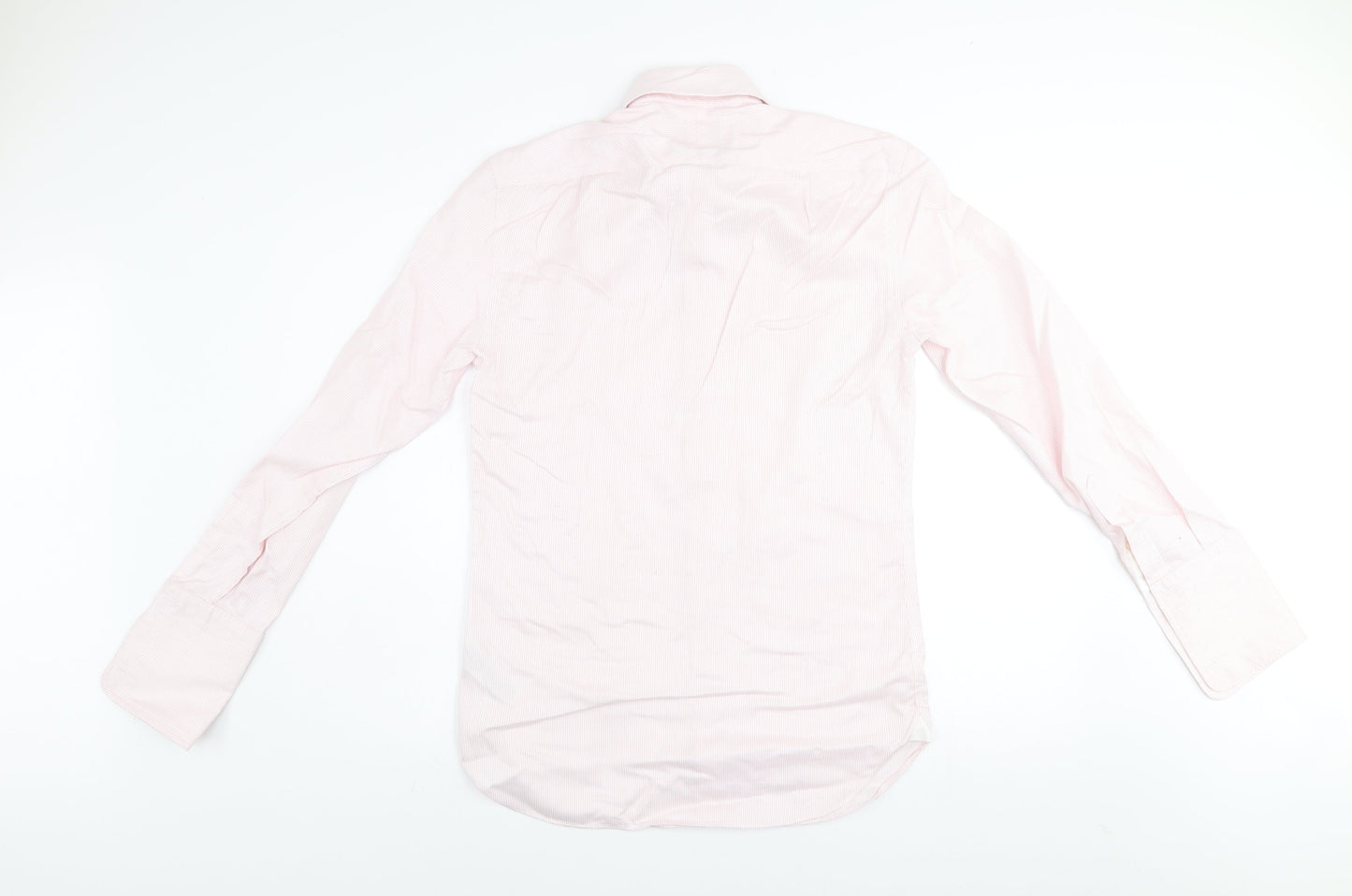 Marks and Spencer Men's Pink Striped Tailored Fit Non-Iron Dress Shirt 14.5in