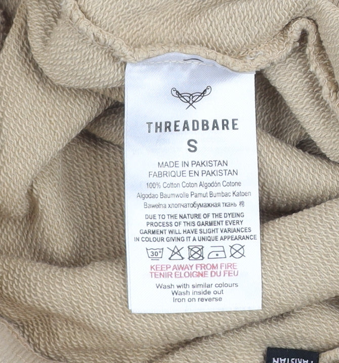 Threadbare Men's Beige Small Sweat Shorts 100% Cotton Drawstring