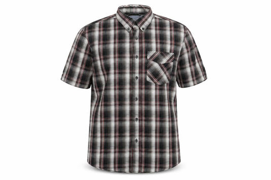 Avenue Men's Multicoloured Plaid Cotton Short Sleeve Button-Up Shirt M