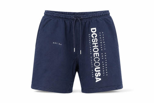 DC Shoes Men Navy Blue Cotton Sweat Shorts Size S Athletic Fit