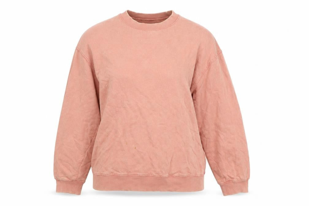 ZARA Womens Pink Crew Neck Pullover Sweatshirt Size M Cotton Blend