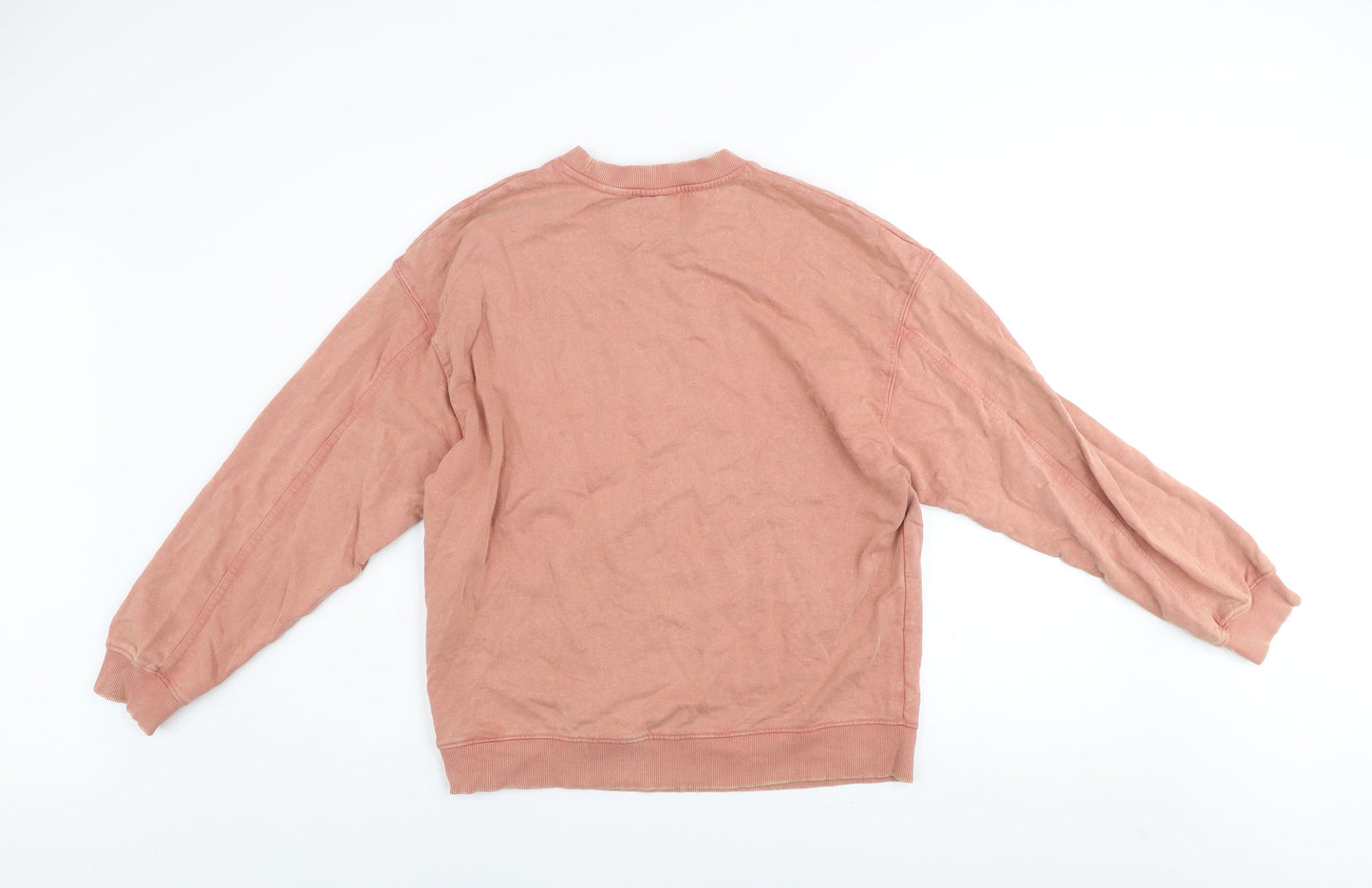 ZARA Womens Pink Crew Neck Pullover Sweatshirt Size M Cotton Blend