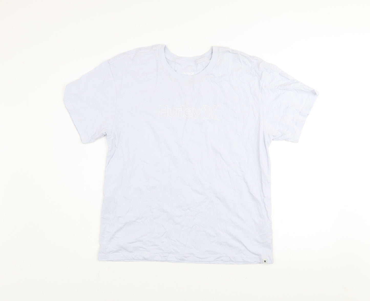 Hurley Men’s White XL Cotton Logo Crew Neck Short Sleeve T-Shirt