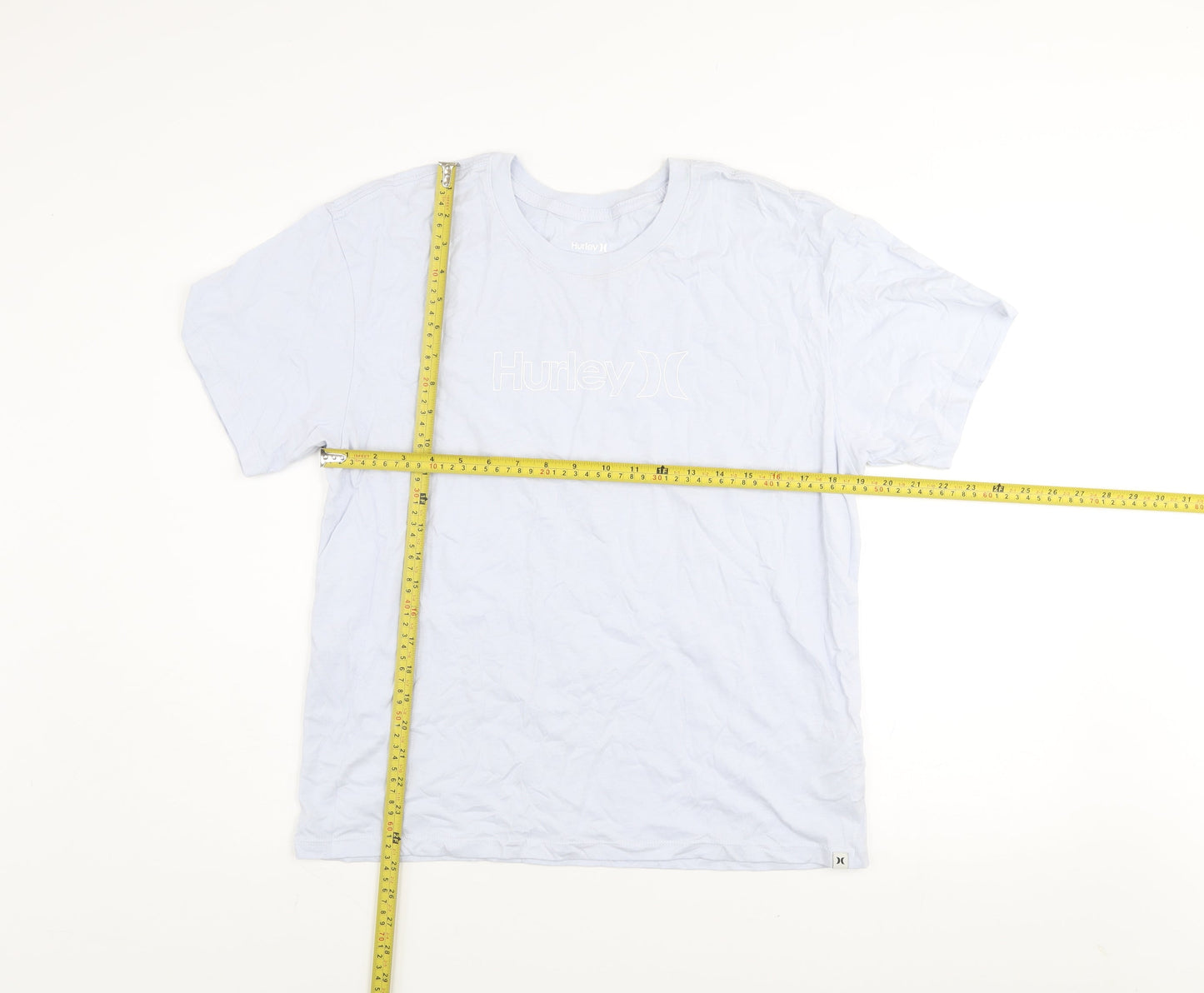 Hurley Men’s White XL Cotton Logo Crew Neck Short Sleeve T-Shirt